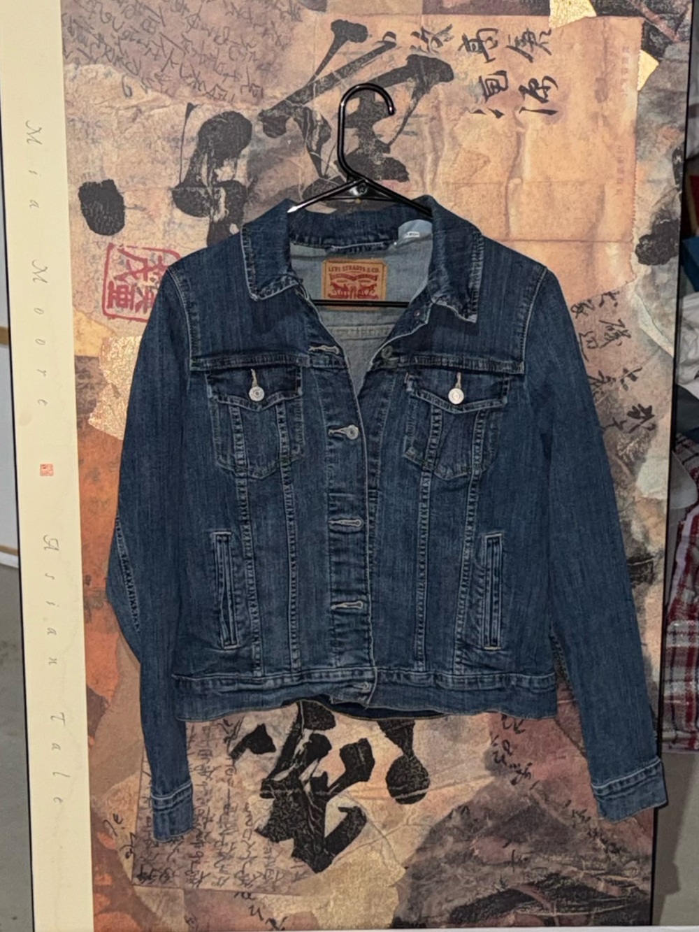 Levi's Dark Blue Denim Jacket with Button Front